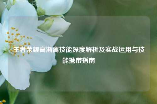 王者荣耀高渐离技能深度解析及实战运用与技能携带指南