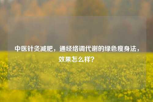 中医针灸减肥,通经络调代谢的绿色瘦身法,效果怎么样?