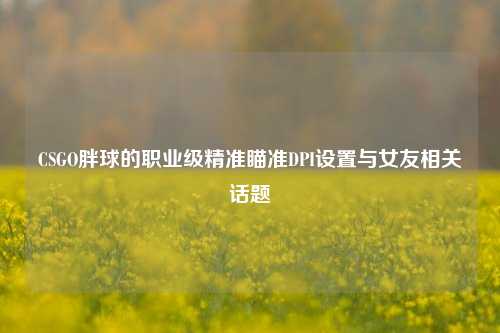 CSGO胖球的职业级精准瞄准DPI设置与女友相关话题