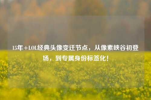15年+LOL经典头像变迁节点,从像素峡谷初登场,到专属身份标签化!