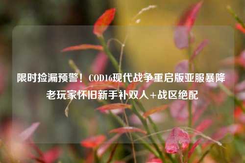 限时捡漏预警!COD16现代战争重启版亚服暴降 老玩家怀旧新手补双人+战区绝配