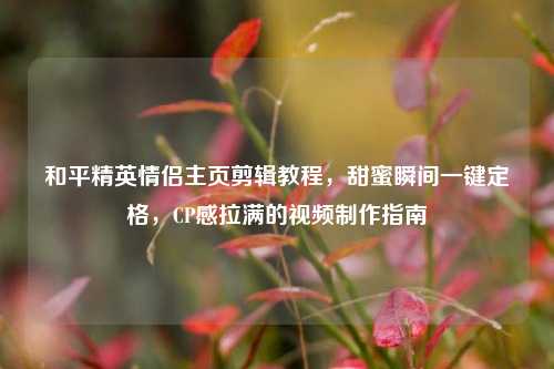 和平精英情侣主页剪辑教程,甜蜜瞬间一键定格,CP感拉满的视频 *** 指南