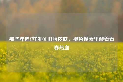 那些年追过的LOL旧版皮肤，褪色像素里藏着青春热血