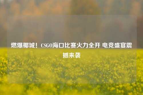 燃爆椰城！CSGO海口比赛火力全开 电竞盛宴震撼来袭
