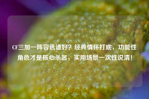 CF三加一阵容选谁好？经典情怀打底，功能性角色才是核心杀器，实用场景一次性说清！