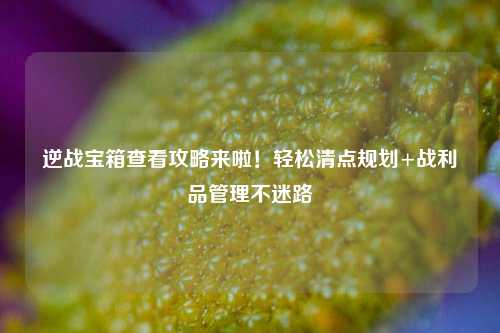 逆战宝箱查看攻略来啦！轻松清点规划+战利品管理不迷路