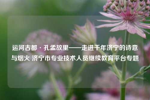 运河古都·孔孟故里——走进千年济宁的诗意与烟火 济宁市专业技术人员继续教育平台专题