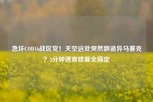 急坏COD16战区党！天空远处突然飘诡异马赛克？3分钟速查修复全搞定