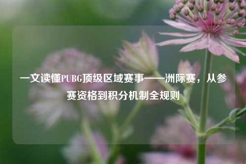 一文读懂PUBG顶级区域赛事——洲际赛，从参赛资格到积分机制全规则