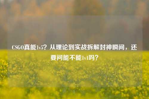 CSGO真能1v5？从理论到实战拆解封神瞬间，还要问能不能1v1吗？