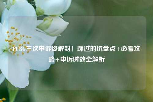 PUBG三次申诉终解封!踩过的坑盘点+必看攻略+申诉时效全解析