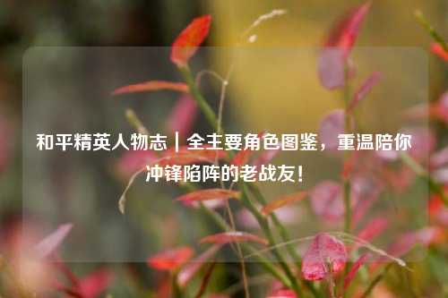 和平精英人物志｜全主要角色图鉴，重温陪你冲锋陷阵的老战友！