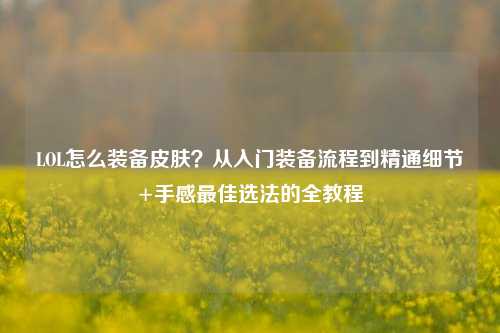 LOL怎么装备皮肤？从入门装备流程到精通细节+手感更佳选法的全教程
