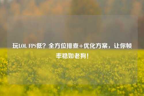 玩LOL FPS低?全方位排查+优化方案,让你帧率稳如老狗!