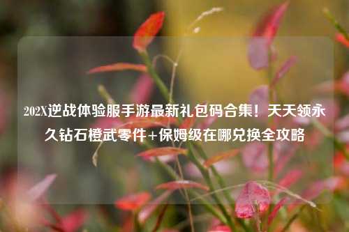 202X逆战体验服手游最新礼包码合集！天天领永久钻石橙武零件+保姆级在哪兑换全攻略