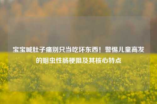 宝宝喊肚子痛别只当吃坏东西！警惕儿童高发的蛔虫性肠梗阻及其核心特点