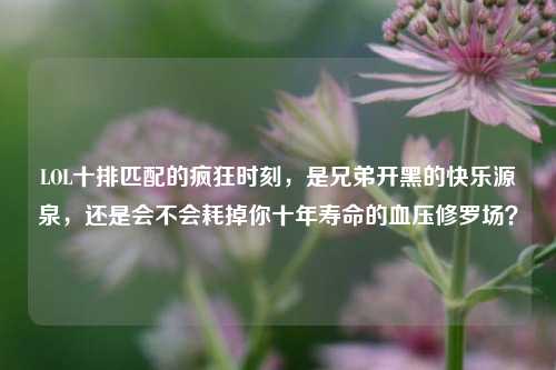 LOL十排匹配的疯狂时刻，是兄弟开黑的快乐源泉，还是会不会耗掉你十年寿命的血压修罗场？