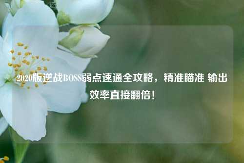 2020版逆战BOSS弱点速通全攻略，精准瞄准 输出效率直接翻倍！