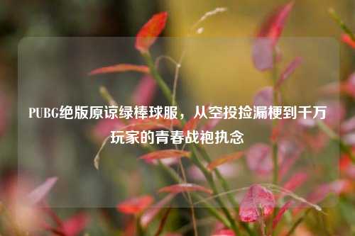 PUBG绝版原谅绿棒球服，从空投捡漏梗到千万玩家的青春战袍执念