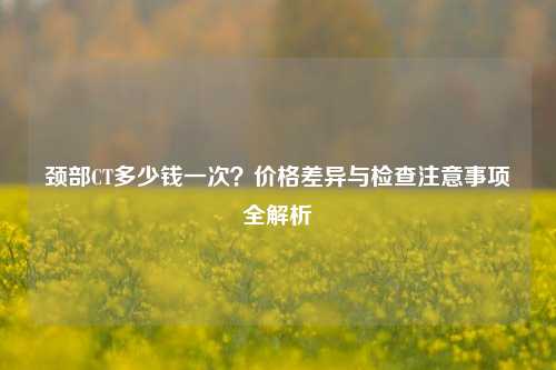 颈部CT多少钱一次？价格差异与检查注意事项全解析