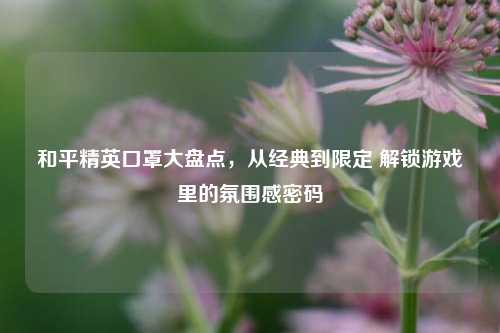 和平精英口罩大盘点,从经典到限定 解锁游戏里的氛围感密码