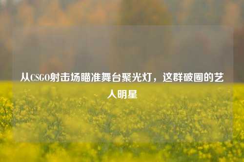 从CSGO射击场瞄准舞台聚光灯，这群破圈的艺人明星