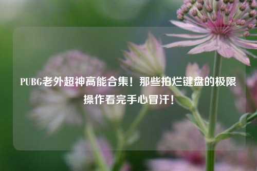 PUBG老外超神高能合集！那些拍烂键盘的极限操作看完手心冒汗！