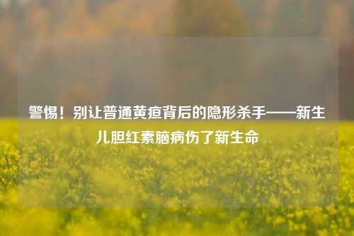 警惕！别让普通黄疸背后的隐形杀手——新生儿胆红素脑病伤了新生命