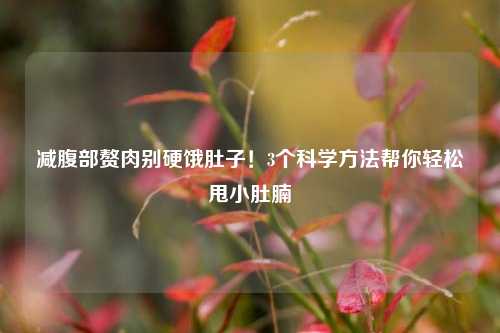 减腹部赘肉别硬饿肚子!3个科学 *** 帮你轻松甩小肚腩