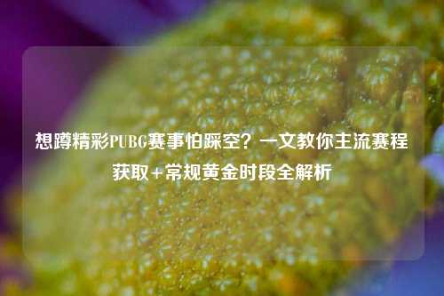 想蹲精彩PUBG赛事怕踩空?一文教你主流赛程获取+常规黄金时段全解析
