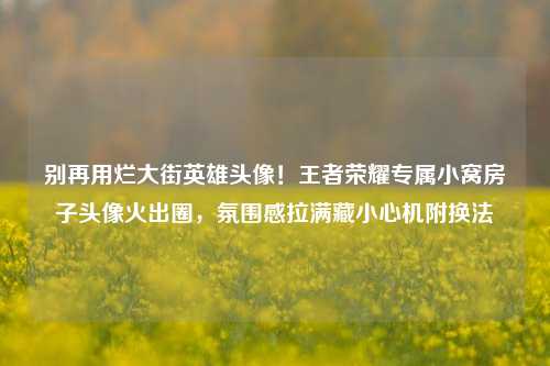 别再用烂大街英雄头像!王者荣耀专属小窝房子头像火出圈,氛围感拉满藏小心机附换法