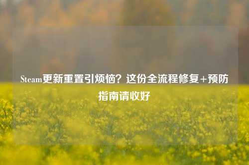 Steam更新重置引烦恼？这份全流程修复+预防指南请收好