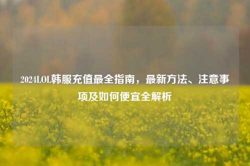 2024LOL韩服充值最全指南，最新 *** 、注意事项及如何便宜全解析
