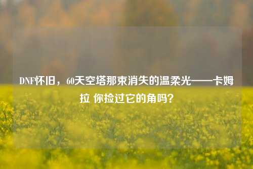 DNF怀旧,60天空塔那束消失的温柔光——卡姆拉 你捡过它的角吗?