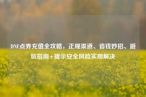 DNF点券充值全攻略,正规渠道、省钱妙招、避坑指南+提示安全风险实用解决