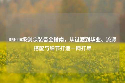 DNF110级剑宗装备全指南,从过渡到毕业、流派搭配与细节打造一网打尽