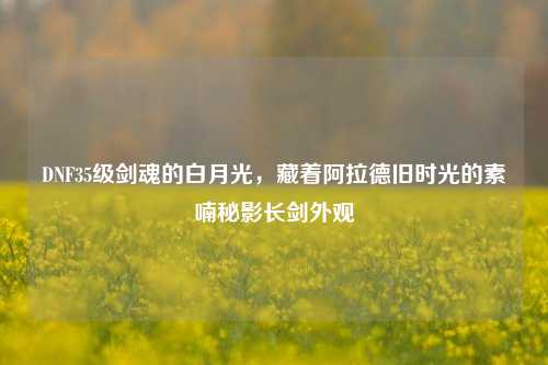 DNF35级剑魂的白月光,藏着阿拉德旧时光的素喃秘影长剑外观