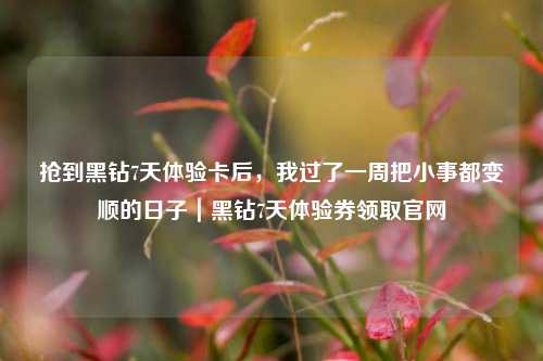 抢到黑钻7天体验卡后,我过了一周把小事都变顺的日子|黑钻7天体验券领取官网