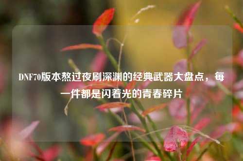 DNF70版本熬过夜刷深渊的经典武器大盘点,每一件都是闪着光的青春碎片