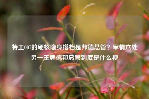 特工007的硬核隐身搭档是邦德总管?军情六处另一王牌德邦总管到底是什么梗