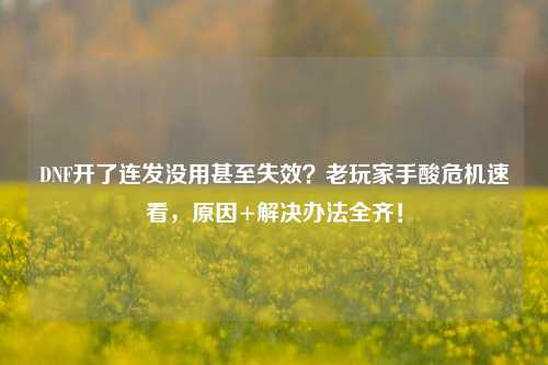 DNF开了连发没用甚至失效？老玩家手酸危机速看，原因+解决办法全齐！