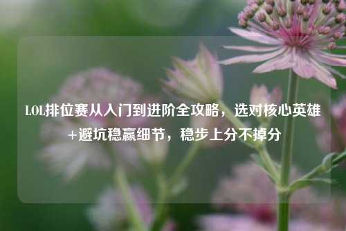 LOL排位赛从入门到进阶全攻略,选对核心英雄+避坑稳赢细节,稳步上分不掉分